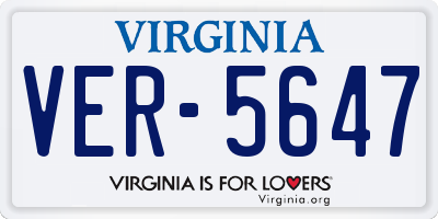 VA license plate VER5647
