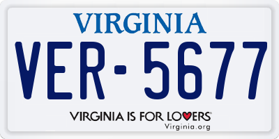 VA license plate VER5677