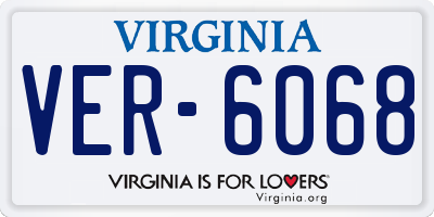 VA license plate VER6068