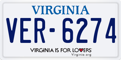VA license plate VER6274