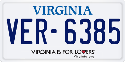 VA license plate VER6385