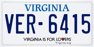 VA license plate VER6415