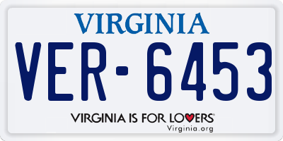 VA license plate VER6453