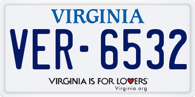 VA license plate VER6532