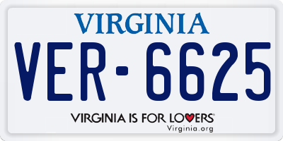 VA license plate VER6625