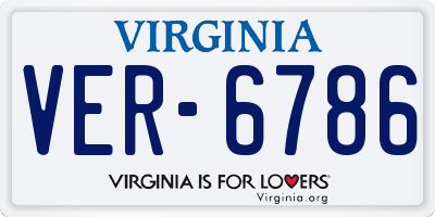 VA license plate VER6786