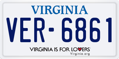 VA license plate VER6861