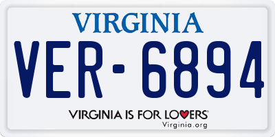 VA license plate VER6894