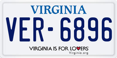 VA license plate VER6896