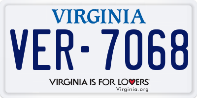 VA license plate VER7068