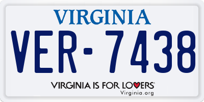 VA license plate VER7438