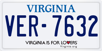 VA license plate VER7632
