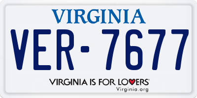 VA license plate VER7677