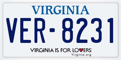 VA license plate VER8231