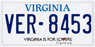 VA license plate VER8453