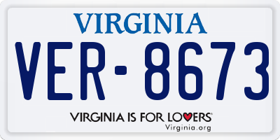 VA license plate VER8673