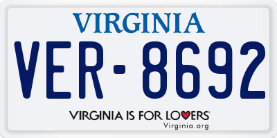 VA license plate VER8692