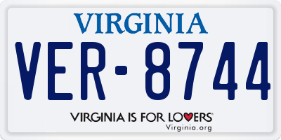 VA license plate VER8744