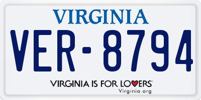 VA license plate VER8794