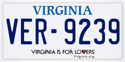 VA license plate VER9239