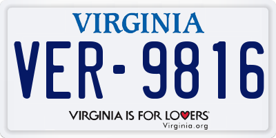 VA license plate VER9816