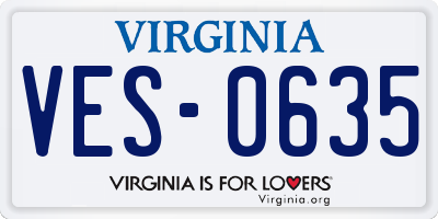 VA license plate VES0635