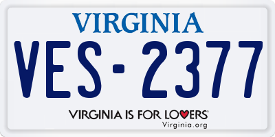 VA license plate VES2377