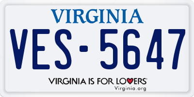 VA license plate VES5647
