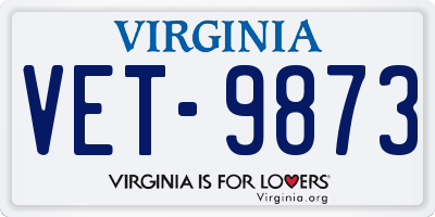 VA license plate VET9873