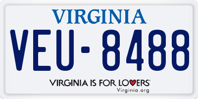 VA license plate VEU8488