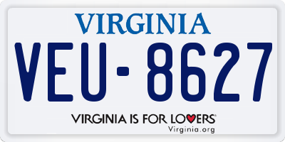 VA license plate VEU8627