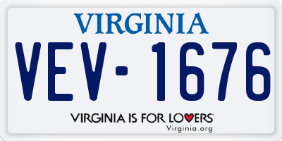VA license plate VEV1676