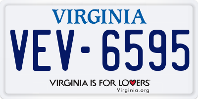 VA license plate VEV6595