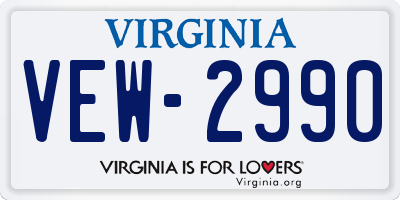 VA license plate VEW2990