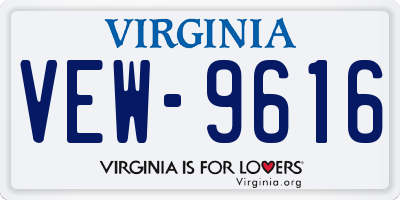 VA license plate VEW9616