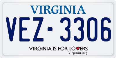 VA license plate VEZ3306