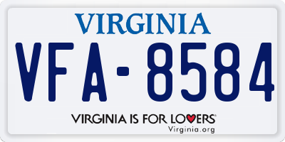 VA license plate VFA8584