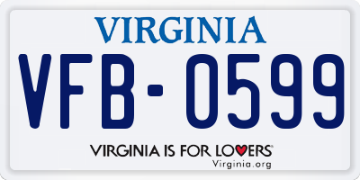 VA license plate VFB0599