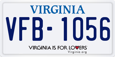 VA license plate VFB1056