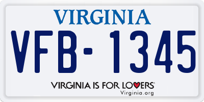 VA license plate VFB1345
