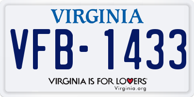 VA license plate VFB1433