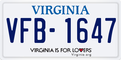 VA license plate VFB1647