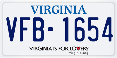 VA license plate VFB1654