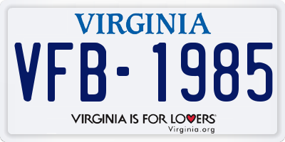 VA license plate VFB1985
