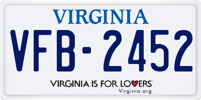 VA license plate VFB2452