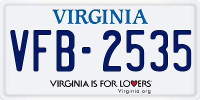 VA license plate VFB2535