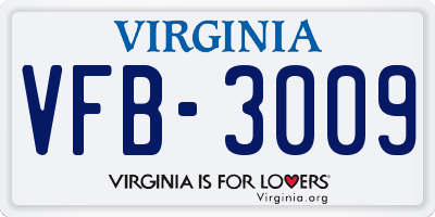 VA license plate VFB3009