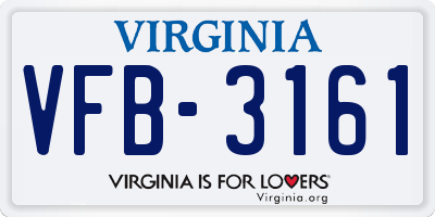VA license plate VFB3161