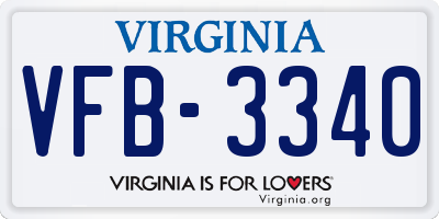 VA license plate VFB3340
