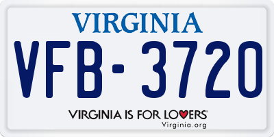 VA license plate VFB3720